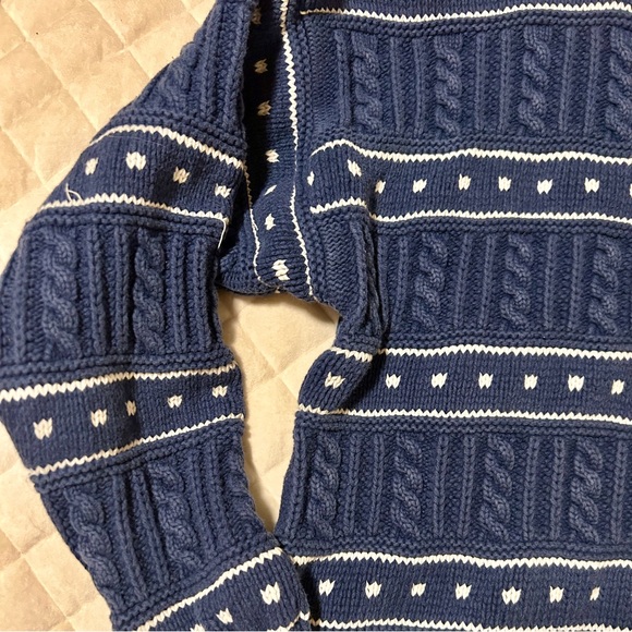 Vintage 1990s GAP Cotton Navy Striped Knit Sweater - Picture 4 of 4